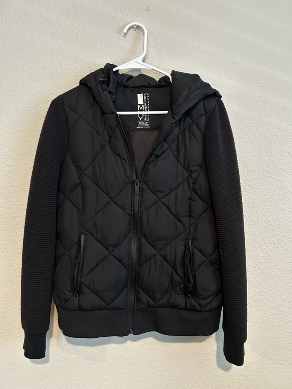 Marc New York Black Quilted Hooded Jacket